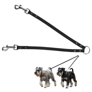 Mocna Smycz Podwójna Vegas Kerbl 30 cm x 18 mm Dwójnik Skórzany Dla Psów 