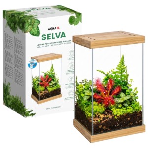 Aquael Selva MiniTerrarium Terrarium Drewniana Podkładka i Przykrywka LED WRGB 20x20x30cm