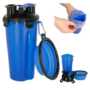 Praktyczny Pojemnik Podróżny Na Karmę Wodę Kerbl Bidon Dla Psa 2X350ML