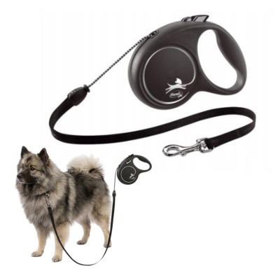 Smycz Dla Psa Flexi Black Design Linka M 5M Kolor Srebrna Mocna