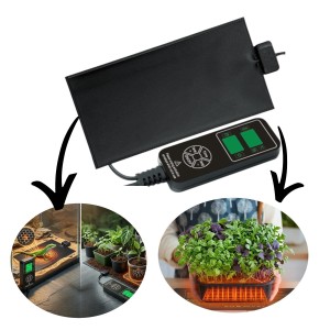 AquosTerra Wysokiej Jakości Mata Grzejna Grzewcza PVC z Termostatem i Timerem 70W 40x60cm