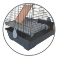 AquosPlast Kawia 70 Wysoka Piętrowa Klatka Dla Kawii Świnki Morskiej 70x40x66cm + PAŚNIK Szaro-Różowa