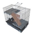 AquosPlast Kawia 70 Wysoka Piętrowa Klatka Dla Kawii Świnki Morskiej 70x40x66cm + PAŚNIK Szaro-Różowa