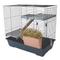 AquosPlast Kawia 70 Wysoka Piętrowa Klatka Dla Kawii Świnki Morskiej 70x40x66cm + PAŚNIK Szaro-Różowa