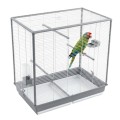 AquosPlast Pajaro Duża Klatka dla Ptaków Papug Kanarków Szara 70x40x80,5cm Model: 616B