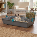 AquosPlast Kawia 80 Przestronna Klatka Dla Kawii Świnki Morskiej 78x46x35,5cm + PAŚNIK Szaro-Niebieska