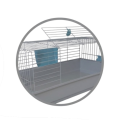 AquosPlast Kawia 80 Przestronna Klatka Dla Kawii Świnki Morskiej 78x46x35,5cm + PAŚNIK Szaro-Niebieska