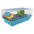 AquosPlast Hamster Azula Baja Klatka Dla Chomika Myszki Małych Gryzoni z Wyposażeniem Niebiesko-Szara 50x28x22cm Model: 117G