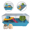 AquosPlast Hamster Azula Baja Klatka Dla Chomika Myszki Małych Gryzoni z Wyposażeniem Niebiesko-Szara 50x28x22cm Model: 117G