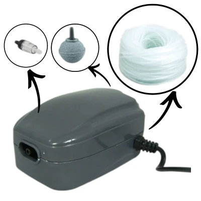 Zestaw Napowietrzający SunSun YT-301 pompka powietrza 90l/h Do Akwarium 30-150l