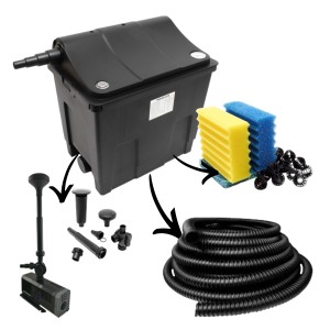 Zestaw Filtracyjny do Oczka Wodnego Stawu do 8000l Filtr Kanistrowy CBF-200 + Pompa SunSun CHJ-2003 + 4m WĄŻ