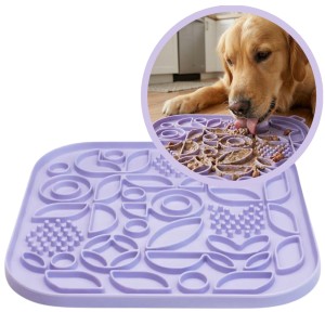 MP Bergamo Licky Mata Taca Mata do Lizania Spowalniająca Jedzenie 19,5x19,5cm Liliowa