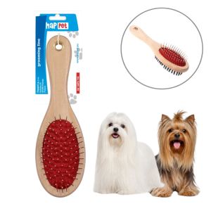 Szczotka Dwustronna z Drewnianą Rączką dla Psa ROZMIAR L GS03
