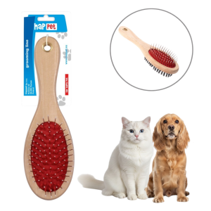 Szczotka Dwustronna z Drewnianą Rączką dla Psa ROZMIAR M GS02