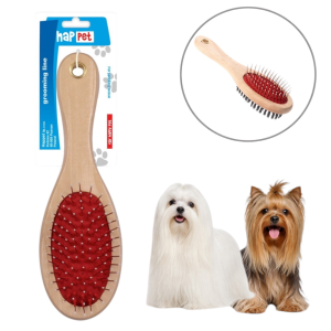 Szczotka Dwustronna z Drewnianą Rączką dla Psa ROZMIAR S GS01
