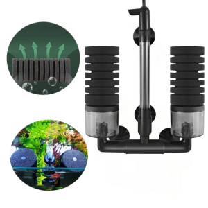 Filtr Gąbkowy Do Akwarium JF-80B z pompą 350l/h z Pojemnikami na Wkłady Biologiczne