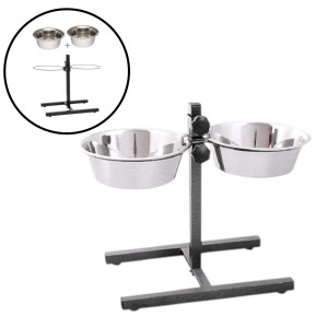 Miski Na Stojaku Regulowanym Dla Psa 2x4,7L