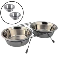 Miski Metalowe Na Stojaku Niskim Dla Psa Kota 2x0,22l