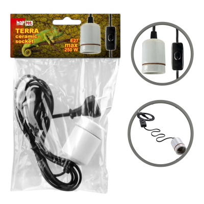 Happet Terra Ceramic Socket Ceramiczna Oprawka Żarówki do Terrarium do 250W E27