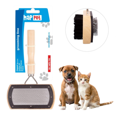 Szczotka Dwustronna z Drewnianą Rączką 17cm GS04