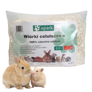 SPARK Wiórki Celulozowe Ściółka Podłoże dla Królika Chomika Gryzoni 8,5l