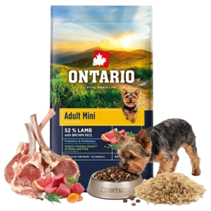 ONTARIO ADULT MINI LAMB&BROWN RICE 6,5KG Karma dla Dorosłych Psów Małych Ras z Jagnięciną i Ryżem Brązowym 