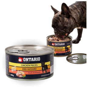 ONTARIO KARMA MOKRA DLA PSA PIERŚ Z KURCZAKA I ŻOŁĄDKI 200g