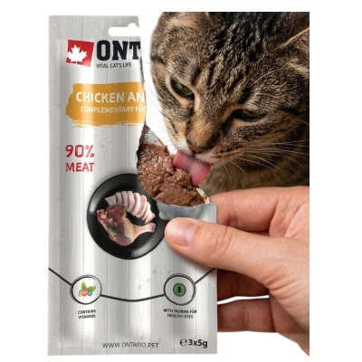 Ontario Kabanos Przysmak dla Kota Chicken&amp;Duck Kurczak z Kaczką 3x5g