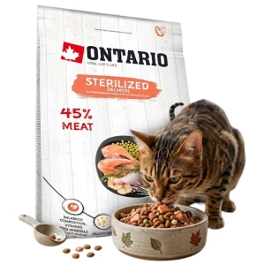 ONTARIO CAT STERILIZED SALMON 6,5KG KARMA DLA KOTÓW WYKASTROWANYCH Z ŁOSOSIEM