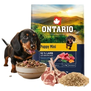 ONTARIO PUPPY MINI LAMB & BROWN RICE 6,5KG Karma dla Szczeniąt Małych Ras z Jagnięciną i Ryżem Brązowym 