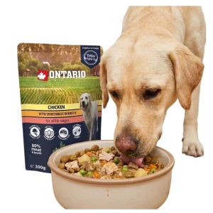 Ontario Monobiałkowa Karma Mokra dla Psa Saszetka Kurczak z Warzywami 300g
