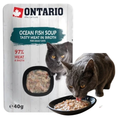Ontario Karma Mokra dla Kotów Ocean Fish Bulion Rybny 40g