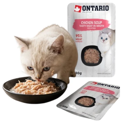 Ontario Karma Mokra dla Kociąt Kurczak z Marchewką w Rosole 40g