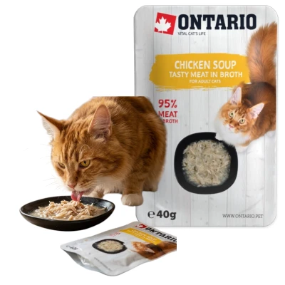 Ontario Karma Mokra dla Kotów Rosół z Kury 40g