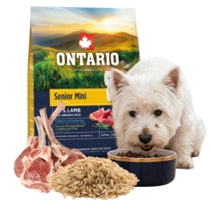 ONTARIO SENIOR MINI LAMB&BROWN RICE 2,25KG Karma dla Starszych Psów Małych Ras z Jagnięciną i Ryżem Brązowym 