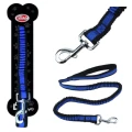 Smycz dla psa L-BUNGEE-BLUE,rozciągliwa 120-180cm Niebieska