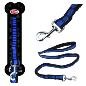 Smycz dla psa L-BUNGEE-BLUE Rozciągliwa 120-180cm Niebieska