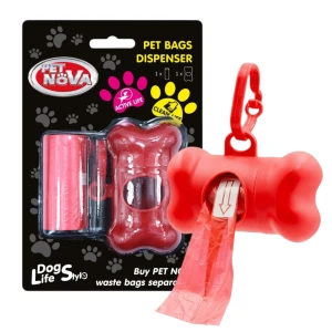 Etui Dozownik na Worki Woreczki Psie Odchody Kupy Czerwony