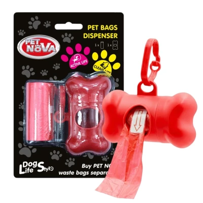 Etui Dozownik na Worki Woreczki Psie Odchody Kupy Czerwony