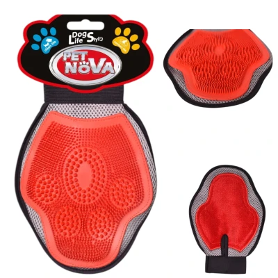 Pet Nova RĘKAWICA Do Wyczesywania Sierści Psa i Kota 3w1 Dwustronna