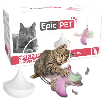 Epic Pet Interaktywna Zabawka dla Kota Piórka z Dzwoneczkiem Spinning Feathers 8cm