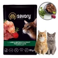 Savory Mokra Karma dla Kota Dorosłego POUCH LAMB&amp;BEETROOT Jagnięcina z Burakiem Saszetka 85g