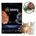Savory Mokra Karma dla Kota Dorosłego POUCH SALMON&amp;PEAS Łosoś z Groszkiem Saszetka 85g