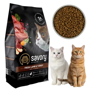Savory Karma Sucha dla Kotów Dorosłych SENS FRESH LAMB&TURKEY Jagnięcina z Indykiem 400g