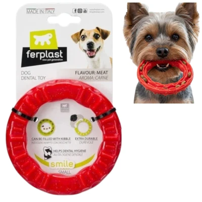 Ring Gryzak Ferplast Smile S Czerwony Zabawka Na Smaczki Mocna Masująca Dziąsła