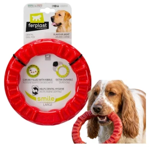 Ring Gryzak Ferplast Smile M Czerwony Zabawka Na Smaczki Mocna Masująca Dziąsła