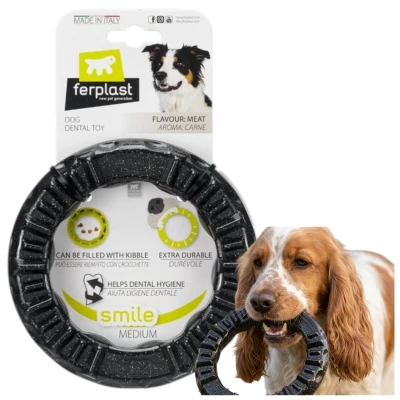 Ring Gryzak Ferplast Smile M Czarny Zabawka Na Smaczki Mocna Masująca Dziąsła