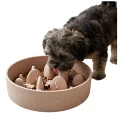 Miska Silikonowa Mata Dla Psa Anti-Chew Ecostyle Beżowa 14CM 400ML Spowalniająca Jedzenie Mokra Sucha Karma Antypoślizgowe Nóżki