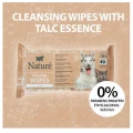 Nature Talc Wipes Chusteczki Pies Kot 40szt Pudrowe Higiena Oczu Uszu Łapki