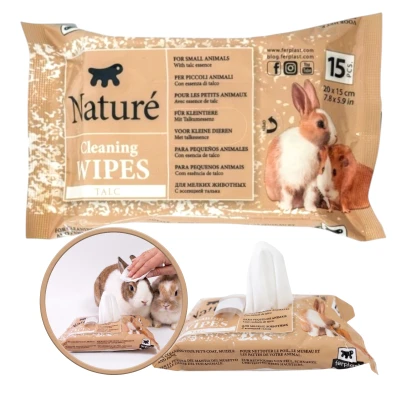 Chusteczki Dla Królika Nature Small An Talc 15SZT Pielęgnacja Gryzoni Miękkie